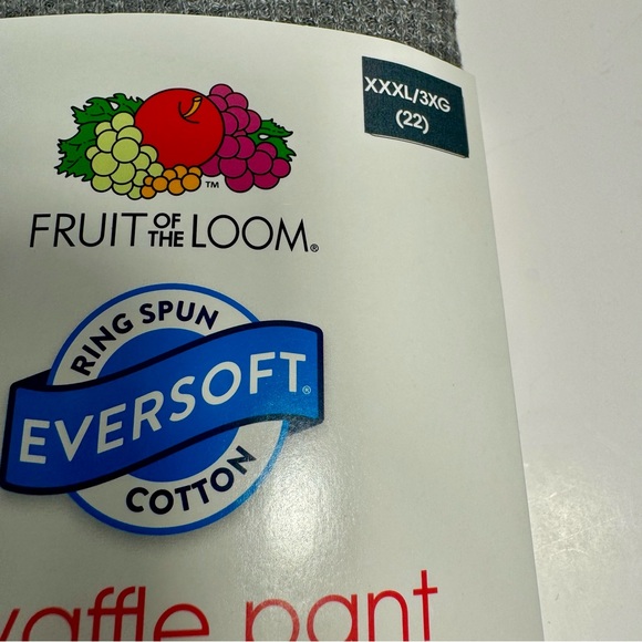 NWT. Fruit of the Loom Waffle Pant EverSoft Women's Size 3XL. Gray. - Picture 3 of 11